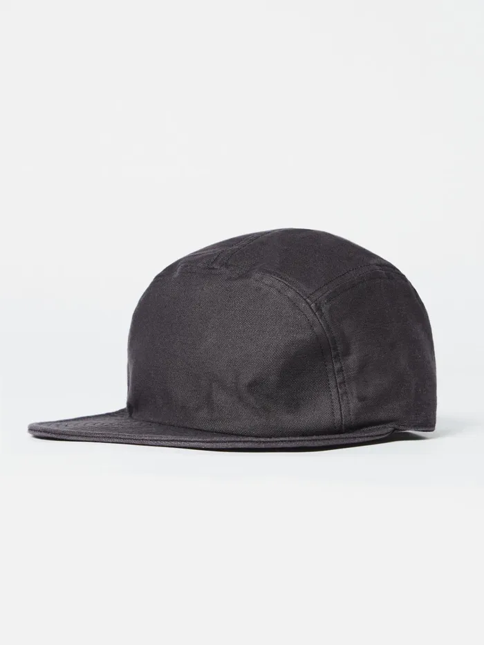 Hats Men Universal Works Cableami Baker Soft Bill Cap In Black Satin Cotton