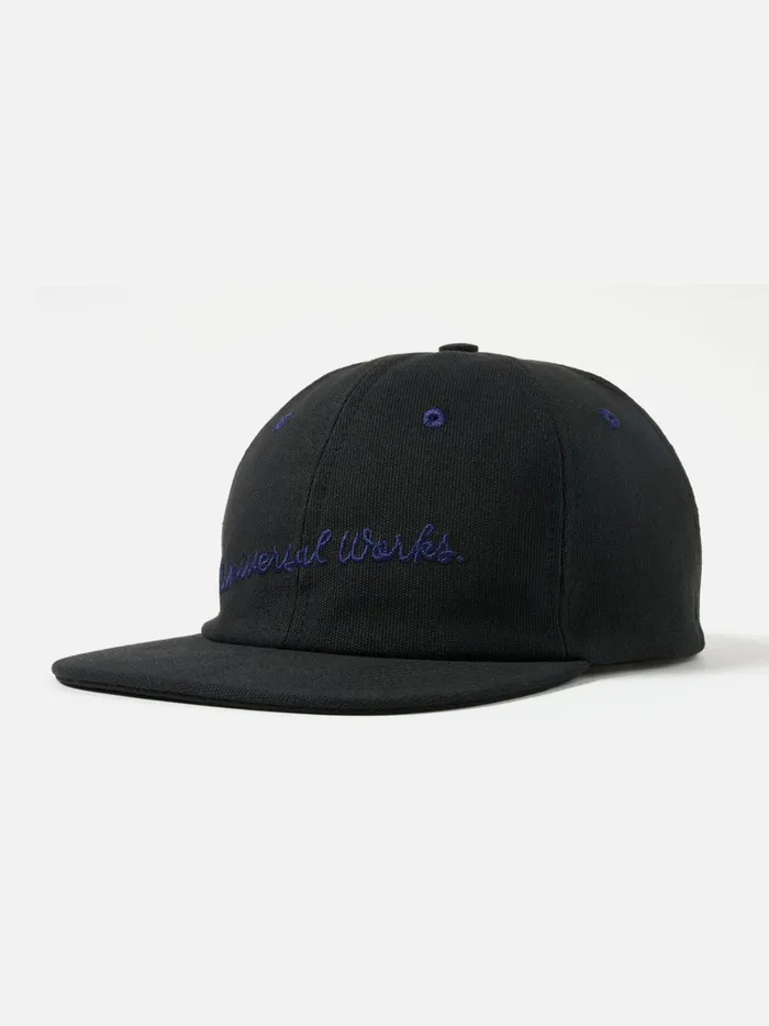 Hats Men Universal Works Universal Works Baseball Hat In Black Canvas