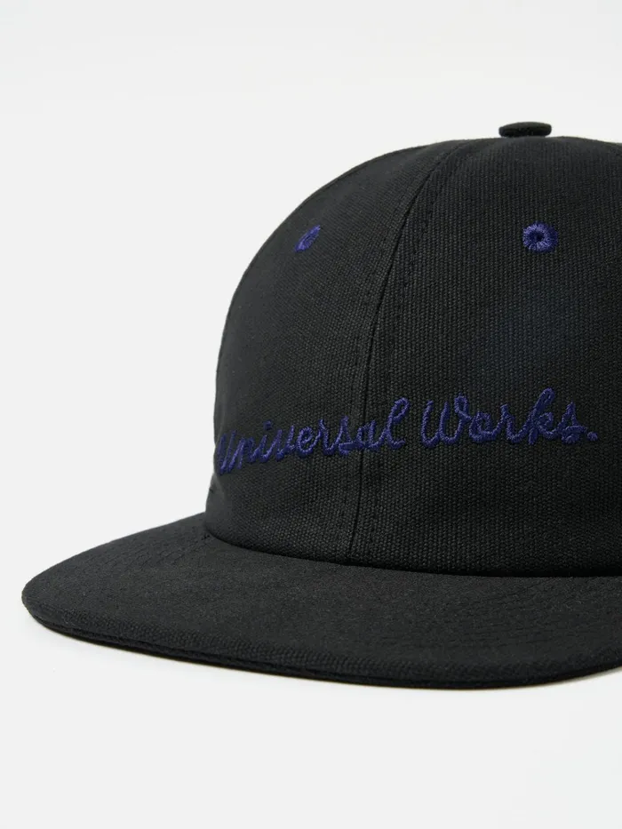 Hats Men Universal Works Universal Works Baseball Hat In Black Canvas
