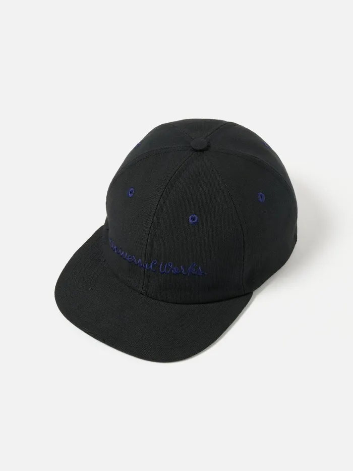 Hats Men Universal Works Universal Works Baseball Hat In Black Canvas