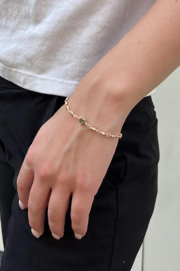 Heart Charm Bracelet Gold Women Brandy Melville Jewelry