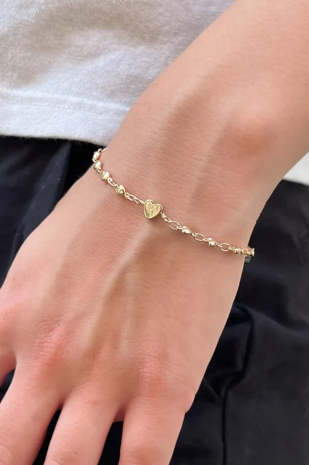 Heart Charm Bracelet Gold Women Brandy Melville Jewelry