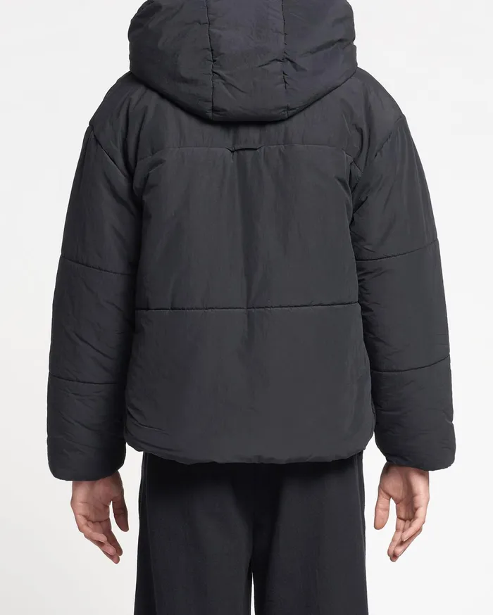 Hide Hood Tech Poplin Hooded Puffer Jacket Black WomenMen Nanushka Jackets and Blazers
