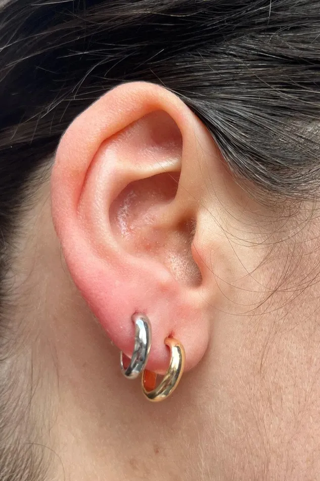 Hoop Earring Set Gold Silver Women Brandy Melville Jewelry