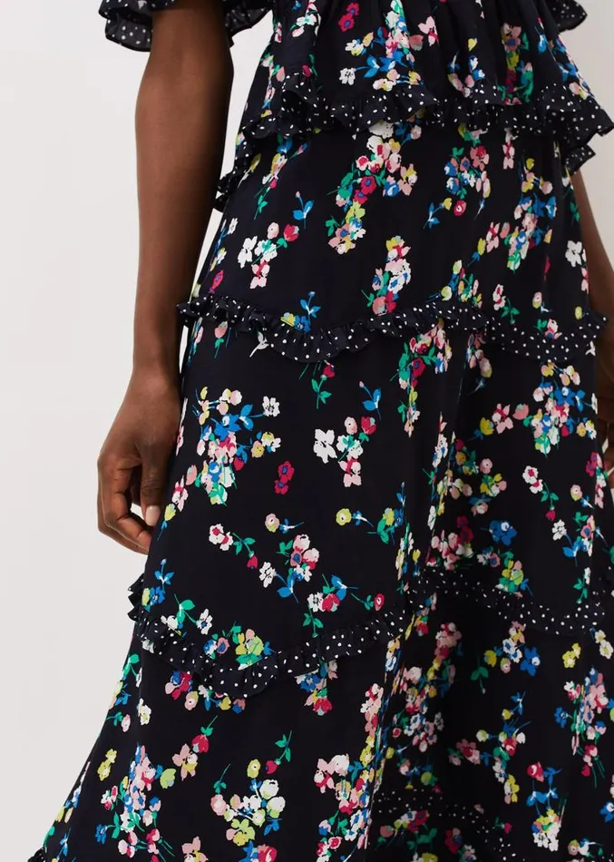 Hudson Floral Tiered CoOrd Skirt Blackivory Women Phase Eight Skirts