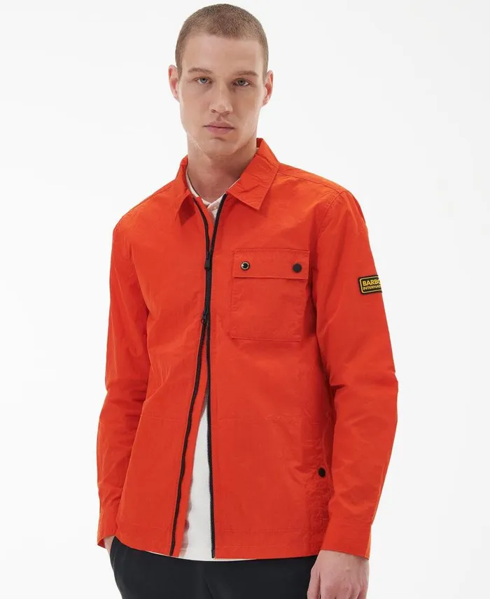 Inlet Regular Fit Overshirt Spicy Orange Men Barbour Shirts