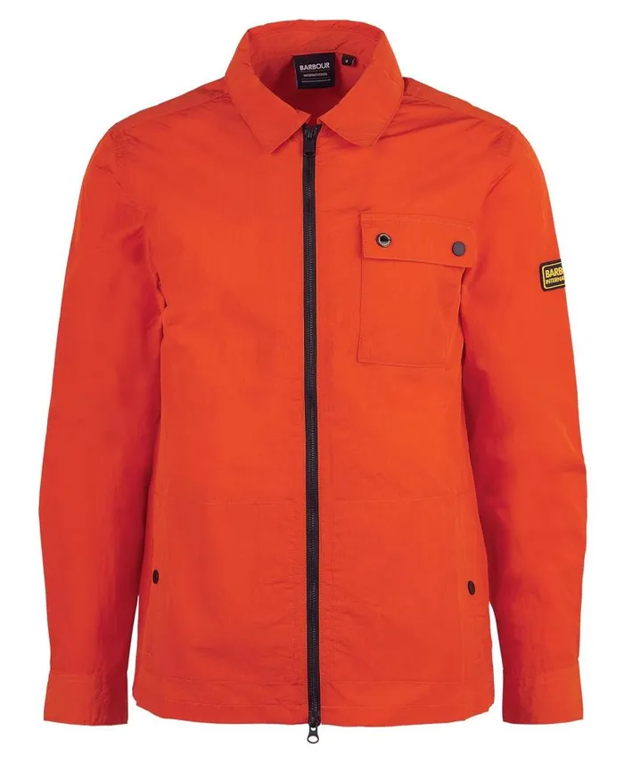 Inlet Regular Fit Overshirt Spicy Orange Men Barbour Shirts