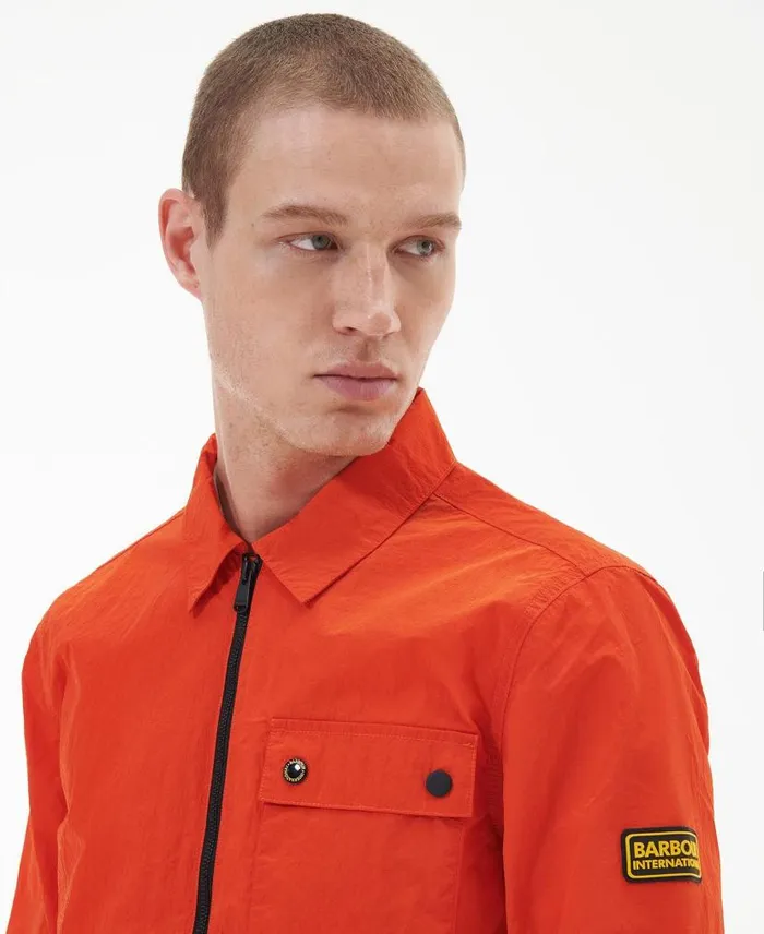 Inlet Regular Fit Overshirt Spicy Orange Men Barbour Shirts