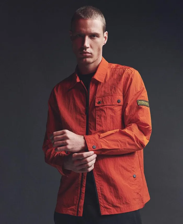 Inlet Regular Fit Overshirt Spicy Orange Men Barbour Shirts