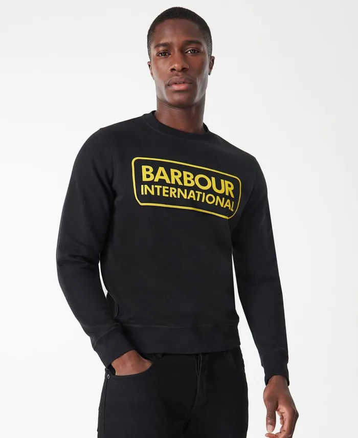 International Sweatshirt Large Logo Anthracite Marl Men Barbour Hoodies and Sweatshirts