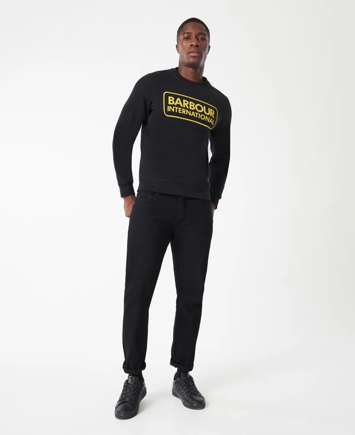 International Sweatshirt Large Logo Anthracite Marl Men Barbour Hoodies and Sweatshirts