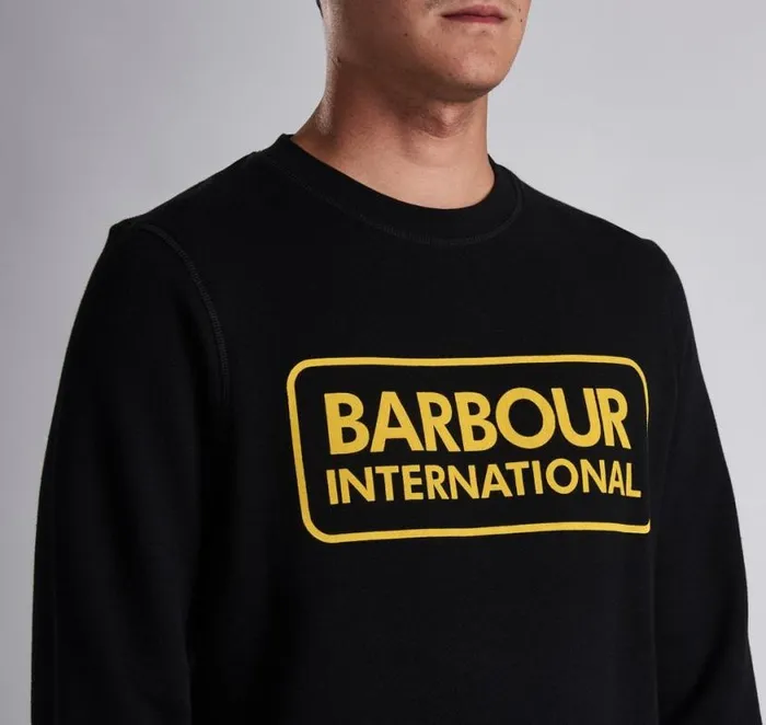 International Sweatshirt Large Logo Anthracite Marl Men Barbour Hoodies and Sweatshirts