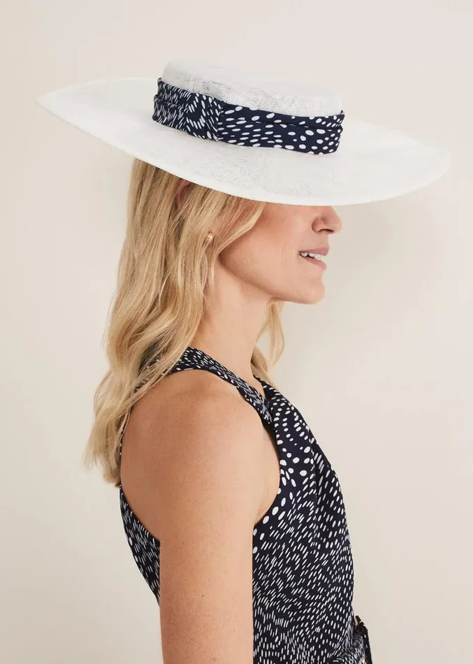 Ivory Spotted Trim Boater Fascinator Ivory Women Phase Eight Fascinators and Hats Ivory Spotted Trim Boater Fascinator Ivory Women Phase Eight Fascinators and Hats