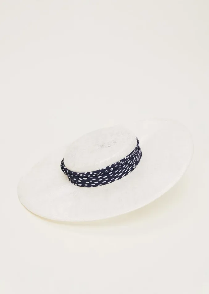 Ivory Spotted Trim Boater Fascinator Ivory Women Phase Eight Fascinators and Hats Ivory Spotted Trim Boater Fascinator Ivory Women Phase Eight Fascinators and Hats