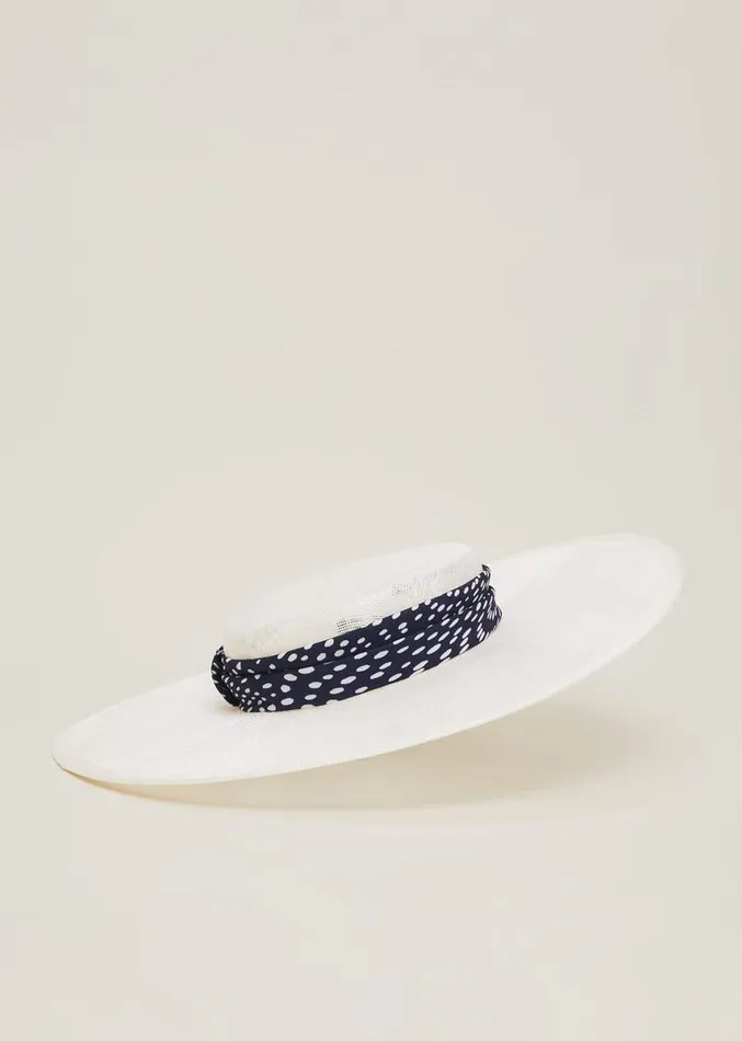 Ivory Spotted Trim Boater Fascinator Ivory Women Phase Eight Fascinators and Hats Ivory Spotted Trim Boater Fascinator Ivory Women Phase Eight Fascinators and Hats