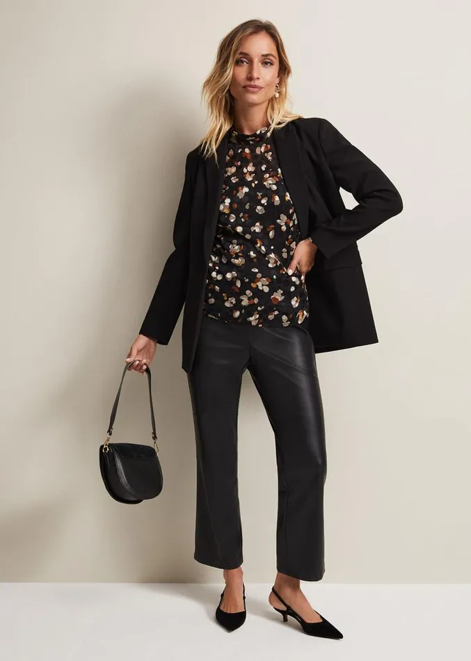 Jacey Leopard Spot Blouse Blackmulti Women Phase Eight Shirts and Blouses