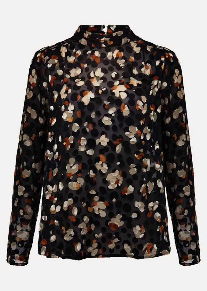 Jacey Leopard Spot Blouse Blackmulti Women Phase Eight Shirts and Blouses