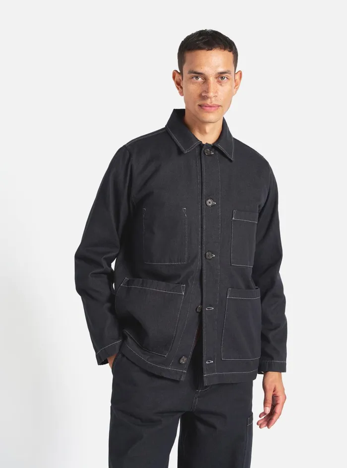 Jackets Men Universal Works Universal Works Coverall Jacket In Black Cali Denim