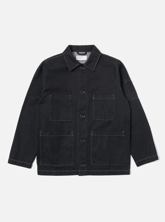 Jackets Men Universal Works Universal Works Coverall Jacket In Black Cali Denim
