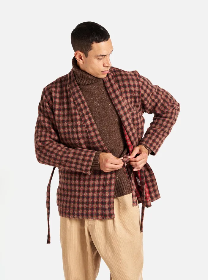 Jackets Men Universal Works Universal Works Kyoto Work Jacket In Brown Wool Alpaca Mix
