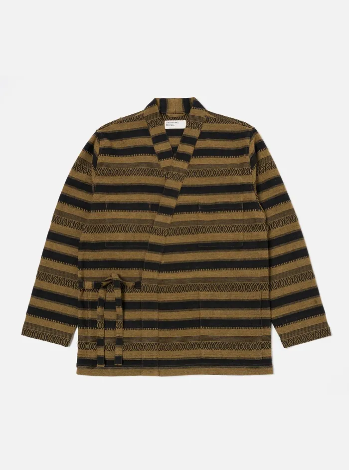 Jackets Men Universal Works Universal Works Kyoto Work Jacket In Khaki Blanket Stripe