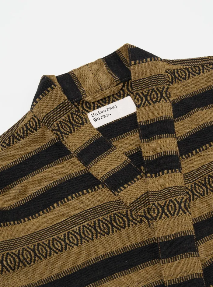 Jackets Men Universal Works Universal Works Kyoto Work Jacket In Khaki Blanket Stripe