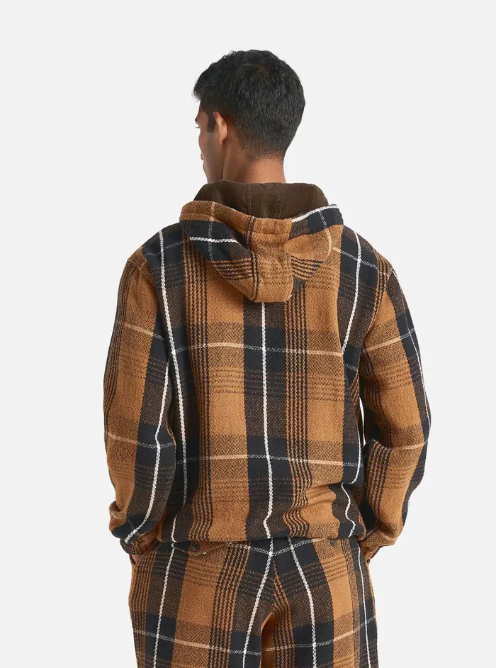 Jackets Men Universal Works Universal Works Pullover Anorak In Brown Earth Ii Check