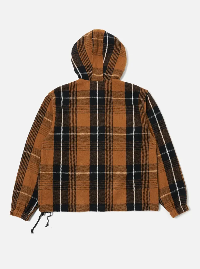 Jackets Men Universal Works Universal Works Pullover Anorak In Brown Earth Ii Check