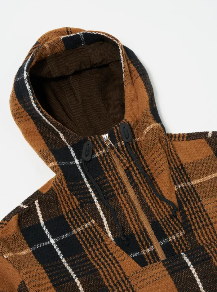Jackets Men Universal Works Universal Works Pullover Anorak In Brown Earth Ii Check