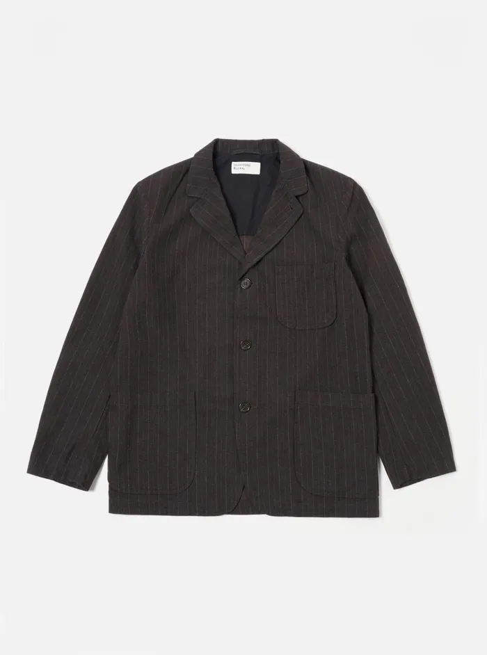 Jackets Men Universal Works Universal Works Three Button Jacket In Brown Italian Pinstripe