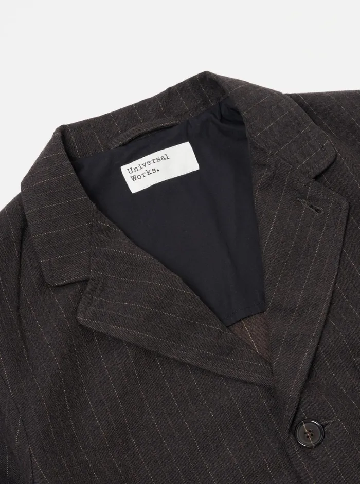 Jackets Men Universal Works Universal Works Three Button Jacket In Brown Italian Pinstripe