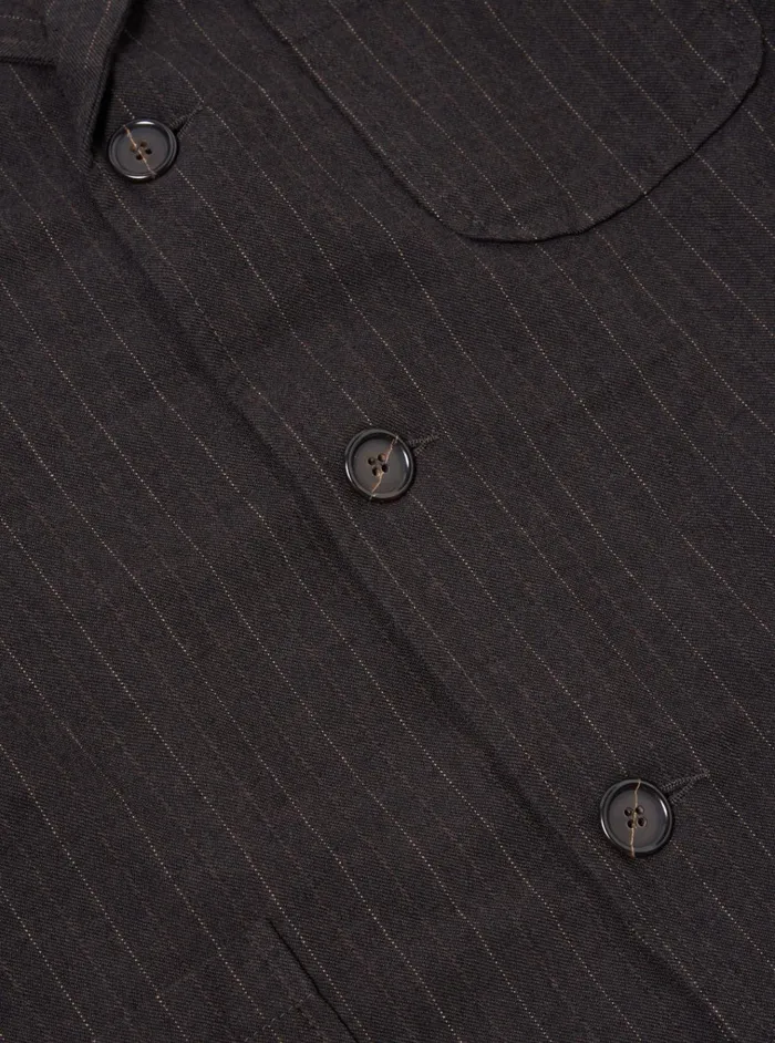Jackets Men Universal Works Universal Works Three Button Jacket In Brown Italian Pinstripe