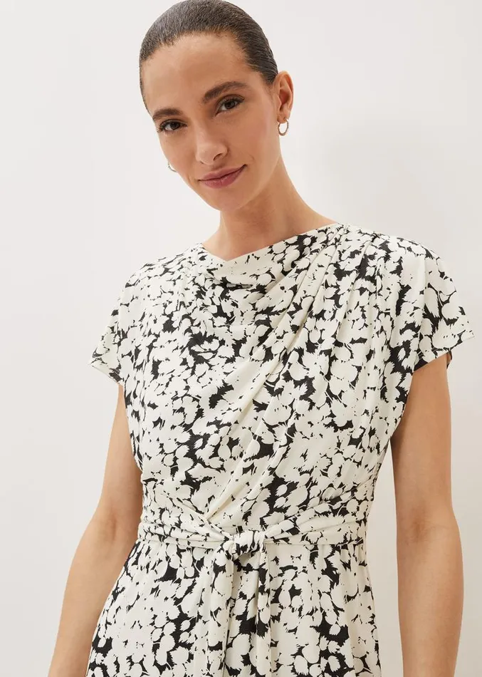 Jaelynn Ditsy Cowl Tie Waist Print Dress Smokeivory Women Phase Eight Dresses Jaelynn Ditsy Cowl Tie Waist Print Dress Smokeivory Women Phase Eight Dresses
