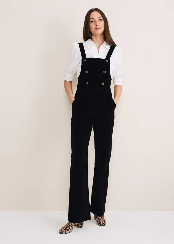 Jasira Corduroy Dungarees Black Women Phase Eight Dresses