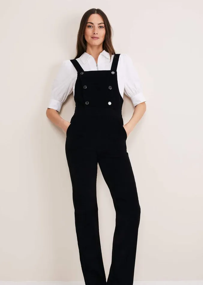 Jasira Corduroy Dungarees Black Women Phase Eight Dresses