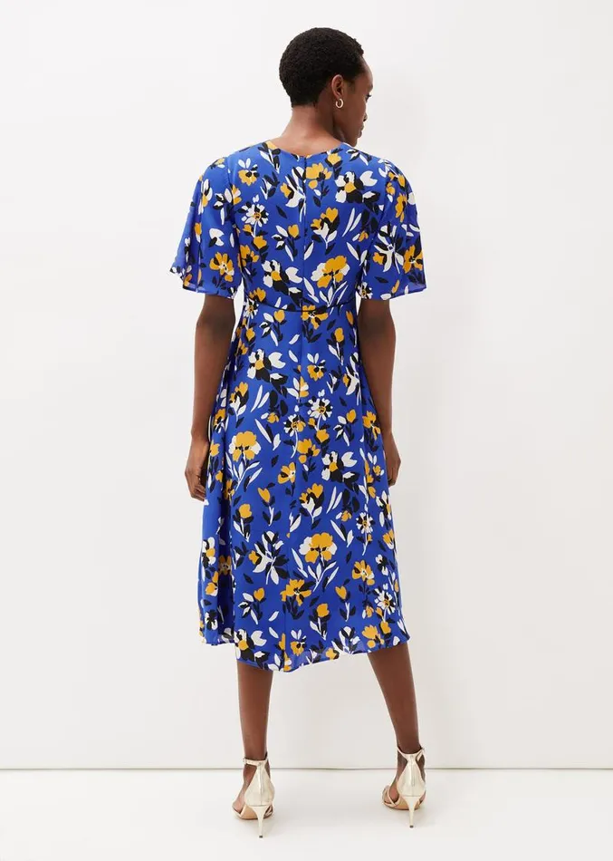 Jayla Floral Printed Dress Ceruleanalmondcanary Women Phase Eight Dresses