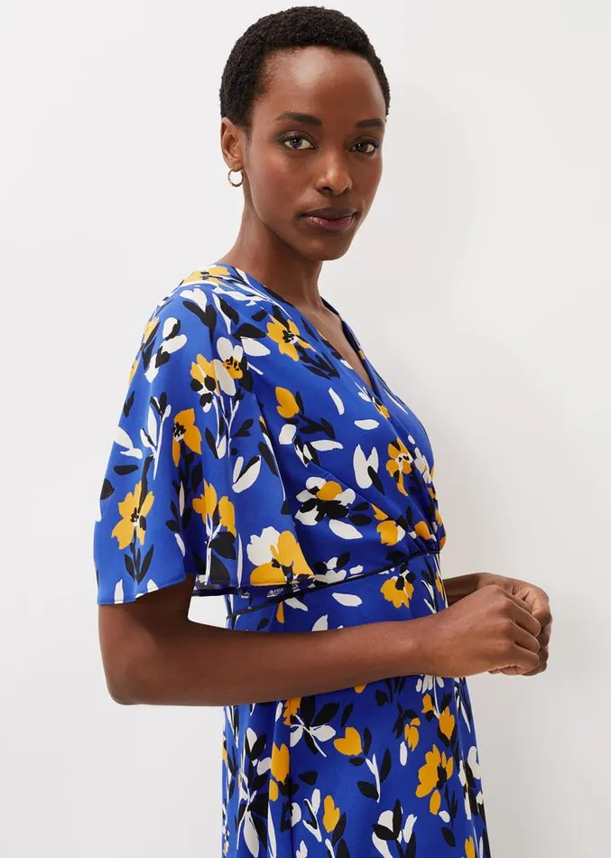 Jayla Floral Printed Dress Ceruleanalmondcanary Women Phase Eight Dresses