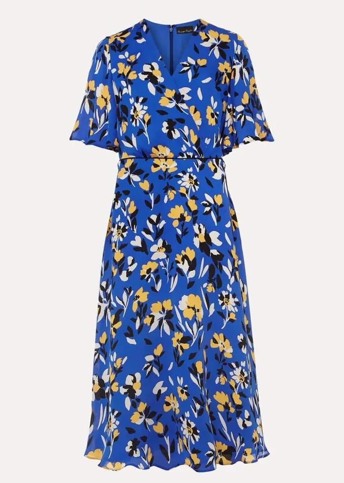 Jayla Floral Printed Dress Ceruleanalmondcanary Women Phase Eight Dresses