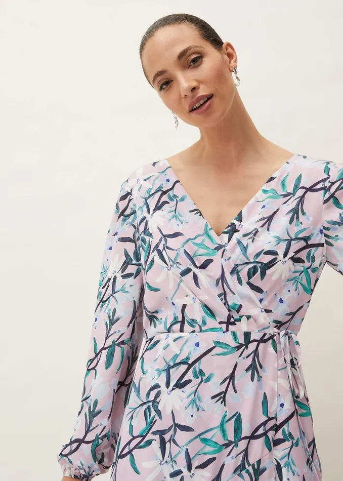 Jenna Floral Long Sleeved VNeck Midi Dress Frosted Heather Women Phase Eight Dresses Jenna Floral Long Sleeved VNeck Midi Dress Frosted Heather Women Phase Eight Dresses