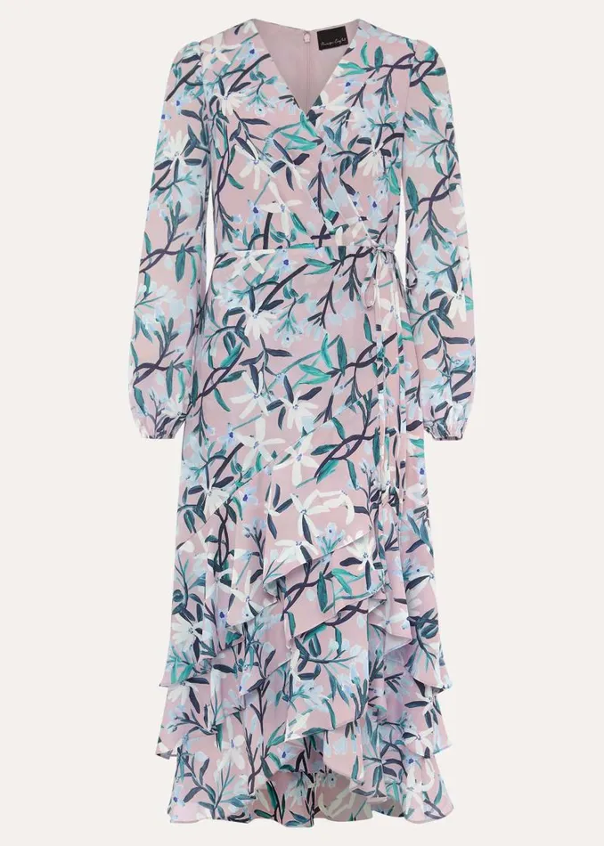 Jenna Floral Long Sleeved VNeck Midi Dress Frosted Heather Women Phase Eight Dresses Jenna Floral Long Sleeved VNeck Midi Dress Frosted Heather Women Phase Eight Dresses