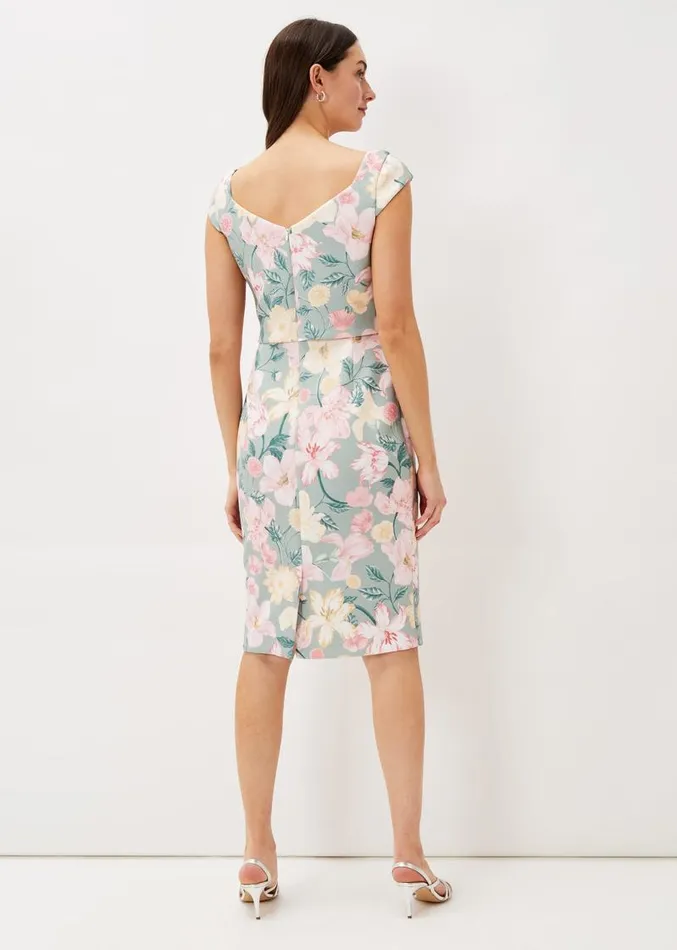 Jessia Floral Scuba Dress Sagemulti Women Phase Eight Dresses