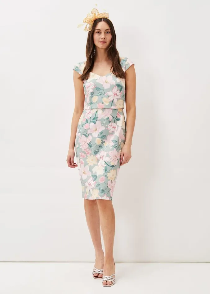 Jessia Floral Scuba Dress Sagemulti Women Phase Eight Dresses