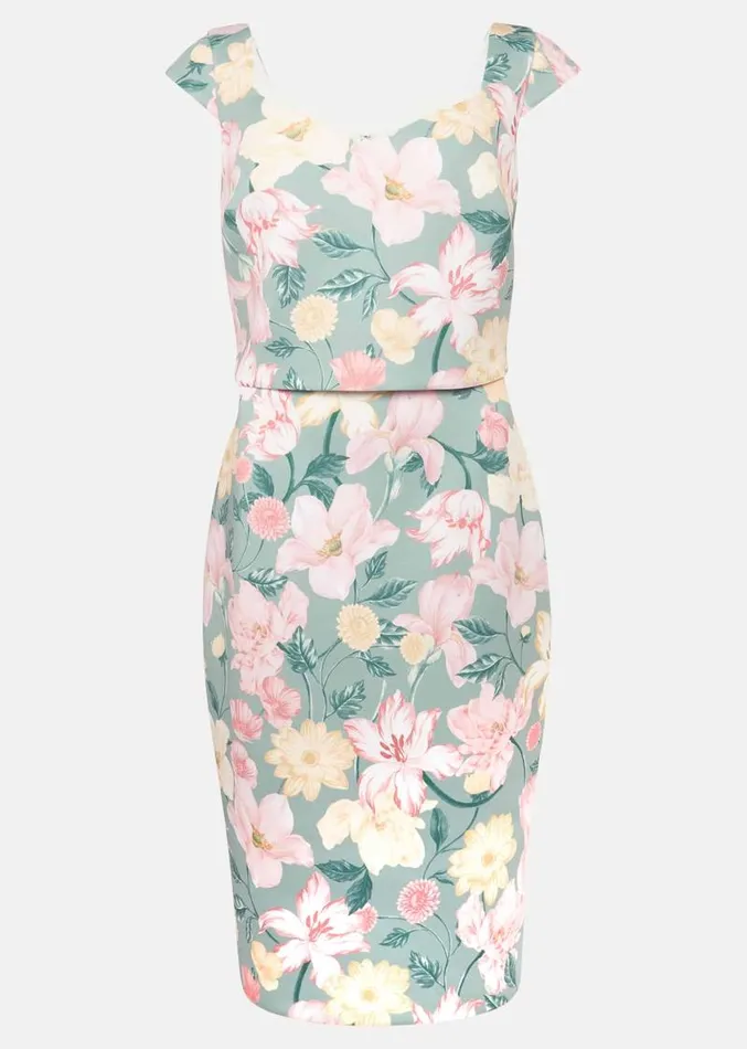 Jessia Floral Scuba Dress Sagemulti Women Phase Eight Dresses