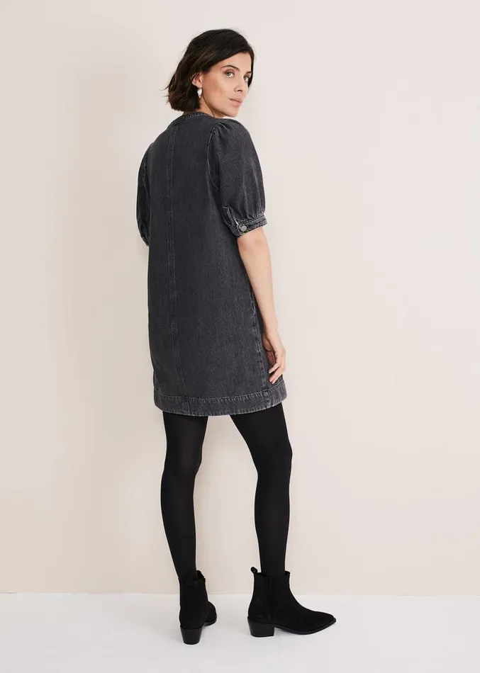 Jett Denim Shift Dress Grey Women Phase Eight Dresses