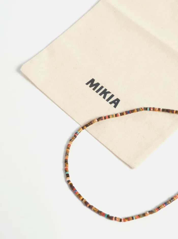 Jewellery Men Universal Works Mikia Heishi Beads Necklace In Brown Multi JasperSpone CoralYellow Tiger Eye