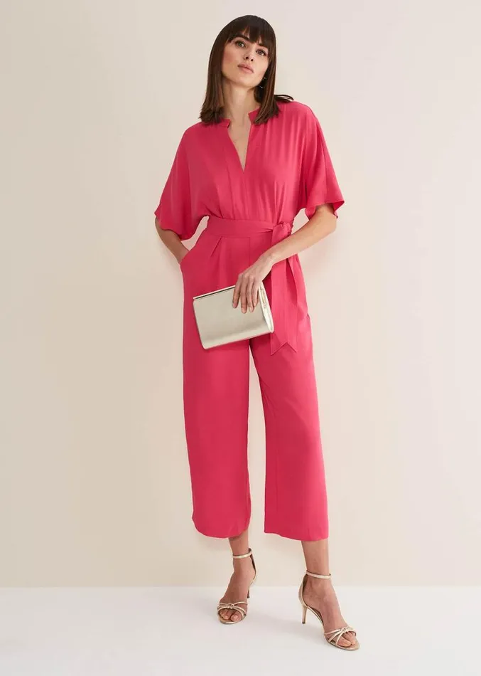 Jiya Batwing Jumpsuit Pink Women Phase Eight Dresses