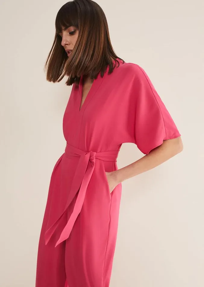 Jiya Batwing Jumpsuit Pink Women Phase Eight Dresses