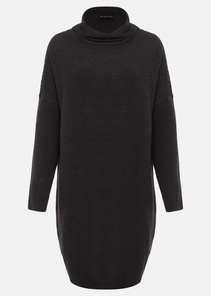 Jocelin Roll Neck Knit Dress Charcoal Women Phase Eight Dresses