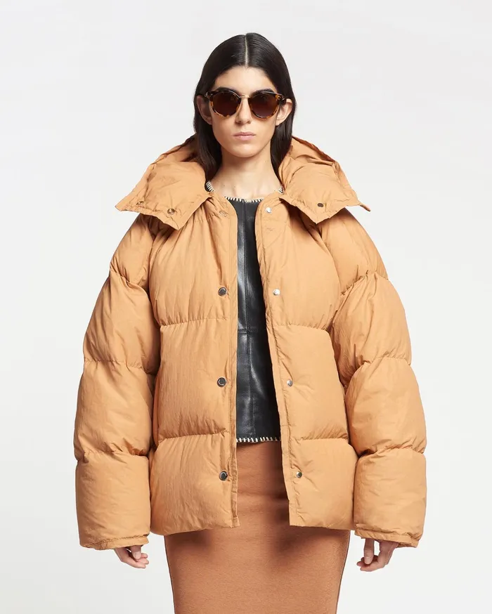 Jolyn Tech Poplin Puffer Jacket Biscuit WomenMen Nanushka Jackets and Blazers
