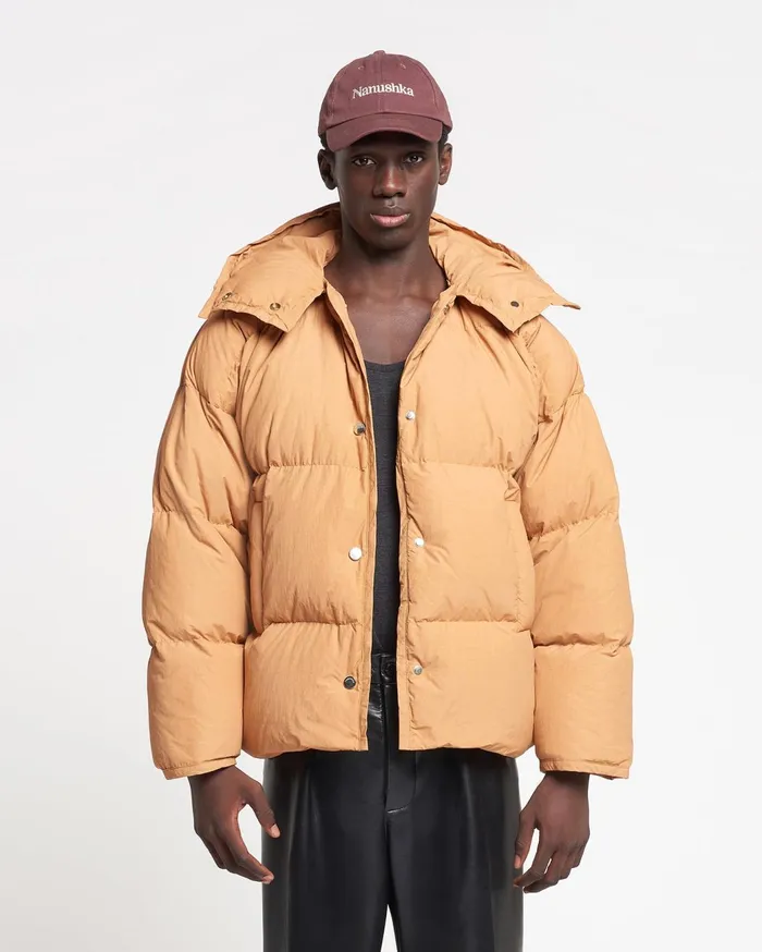 Jolyn Tech Poplin Puffer Jacket Biscuit WomenMen Nanushka Jackets and Blazers
